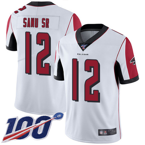 Atlanta Falcons Limited White Men Mohamed Sanu Road Jersey NFL Football #12 100th Season Vapor Untouchable